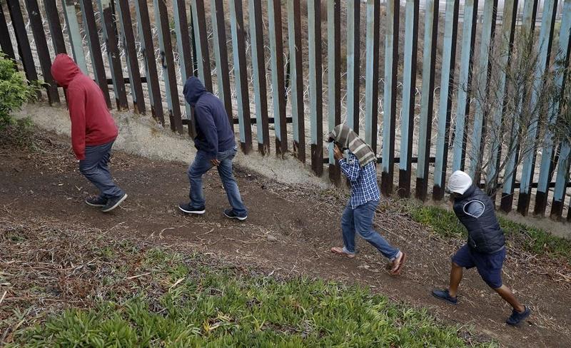 Migrants walking