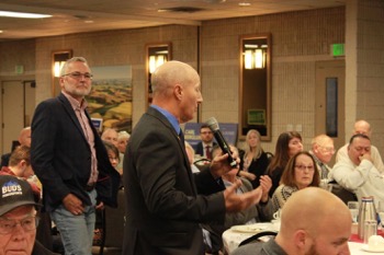 Sen. Dan Foreman speaks at the Latah County Republicans Business Breakfast in Moscow on Oct. 18 2022. (Anteia Elswick, Big Country News Connection)